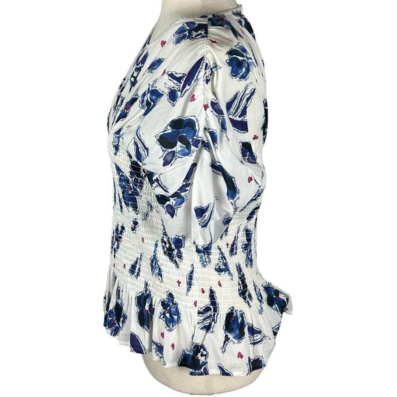 BAUM UND PFERDGARTEN MYNOWA FLORAL SMOCKED ORGANIC COTTON TOP WOMEN'S 40 US XS - Picture 5 of 16